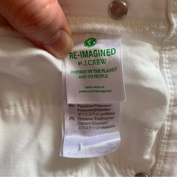 J Crew Tall White Vintage Straight Button Fly Cropped Jeans Size 32 Tall - Picture 14 of 17